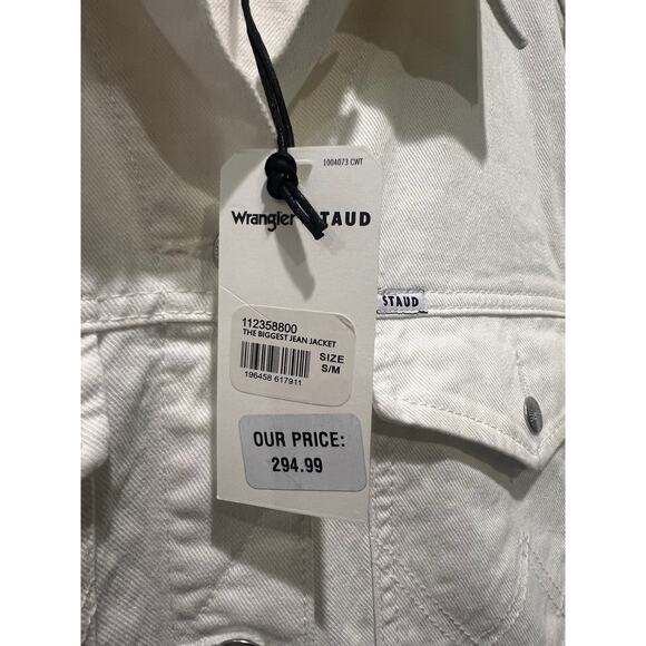 STAUD + Wrangler THE BIGGEST JEAN JACKET in White Size S/M - Picture 7 of 9